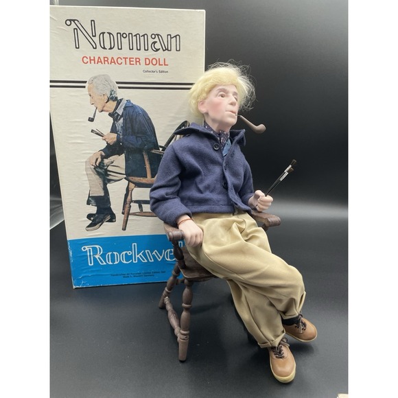 Vtg 1984 Norman Rockwell "Norman" Self Portrait Charactor Doll - Picture 1 of 8